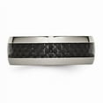 thumbnail image 3 of Titanium Polished With Black Carbon Fiber Inlay 8mm Band (Size 13) Made In China tb178-13, 3 of 4