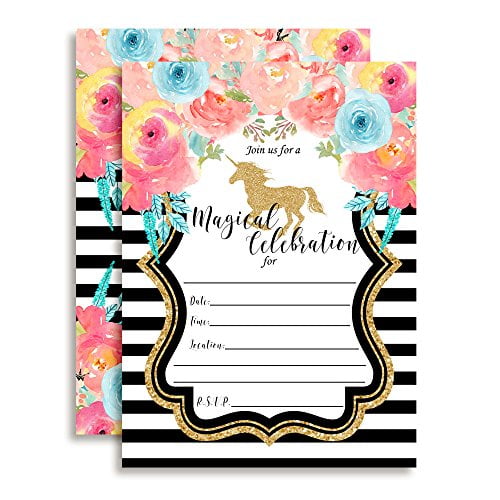 Wild Adventure Tribal Boho Girl Birthday Party Fill in Invitations Set of 20 Amanda Creation