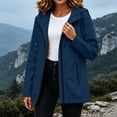 thumbnail image 4 of Nugftut Rain Jackets for Women Hooded Pockets Full ZipWaterproof Windbreaker Lightweight Rain Jackets,L, 4 of 8