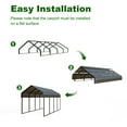 thumbnail image 4 of 20x20FT Heavy Duty Metal Carport, Rust/Wind/UV Resistant, All Weather Protection, Portable Shelter for Cars, SUVs, Trucks, RVs, Boats, 4 of 7