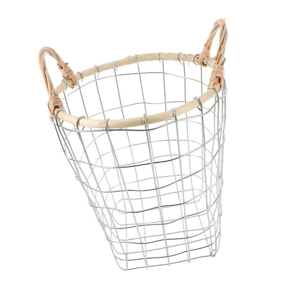 FRCOLOR  Rattan Storage Basket Tiny Trash Can Large Wire Wicker with Lid Woven Baskets