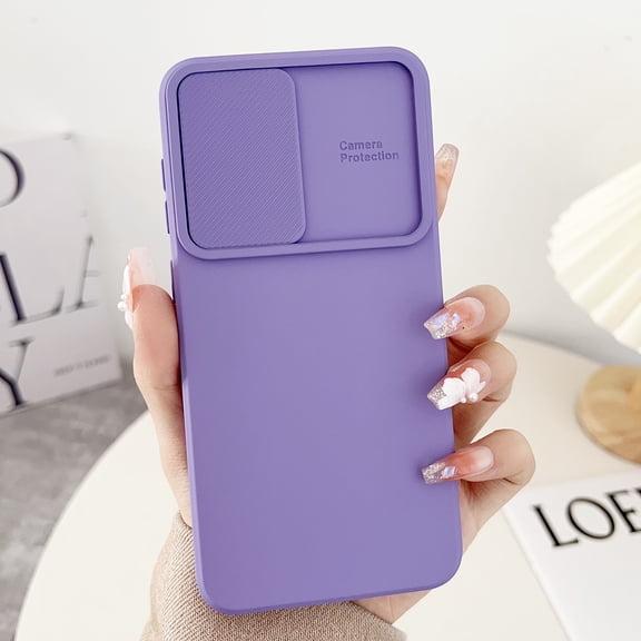 Compatible with Samsung Galaxy A23 4G Case, [Smooth Silicone Full Coverage Camera] [Drop Protection], Shockproof Slim Soft Microfiber Lining Camera Lens Slide Protective Phone Case, Purple