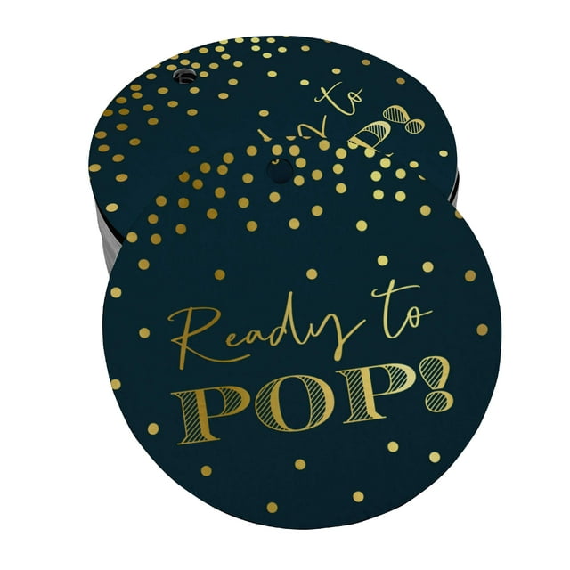 Inkdotpot Pack Of 50 Ready To Pop Baby Shower Favor Paper Tags Craft Real Gold Foil Hang Tags