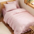 thumbnail image 3 of 3 Pieces Gingham Comforter Set Modern Style Pink Plaid Queen Comforter Set 100% Washed Microfiber Boho Comforter Farmhouse Gingham Plaid Bedding Set, 3 of 5