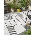 thumbnail image 3 of Unique Loom Outdoor Modern Collection Area Rug - Mod (7' 10" x 10' Rectangle White and Black), 3 of 10
