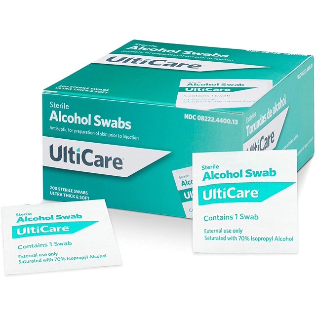 Toallitas de Alcohol UltiCare 70% Isopropílico Paquete de 200
