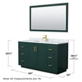 thumbnail image 6 of Wyndham Collection Miranda 60" Wood&Metal Single Bathroom Vanity in Green/Gold, 6 of 7