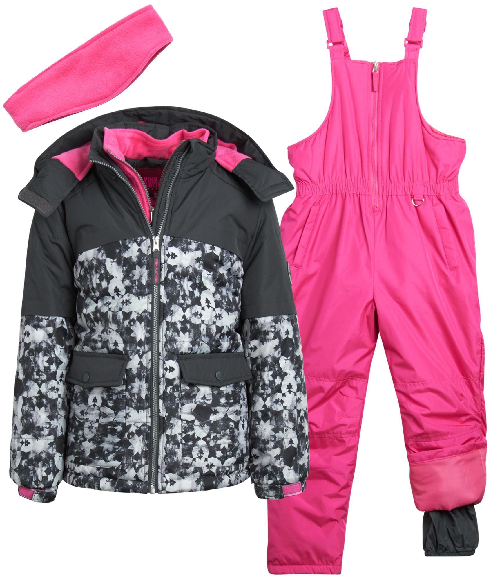 Pink Platinum Girls' Snowsuit Water Resistant Winter Jacket and Ski