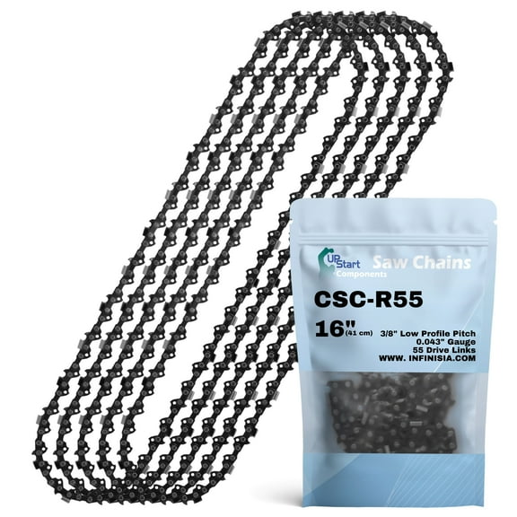 5-Pack 16-Inch Chainsaw Chain Replacement for Stihl MS 171 - R55 (16", 3/8", .043", 55 Drive Links)