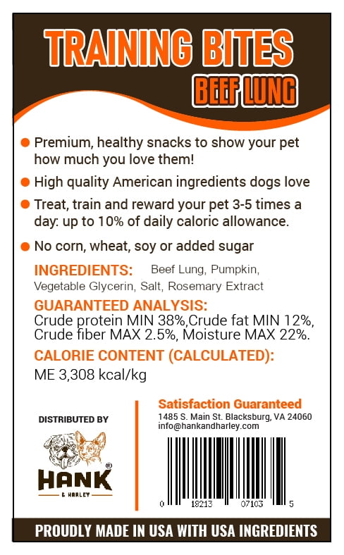 Training Bites - USA Lean Beef Soft Dog Treats with Pumpkin. NO Flour, Fillers or Sugar