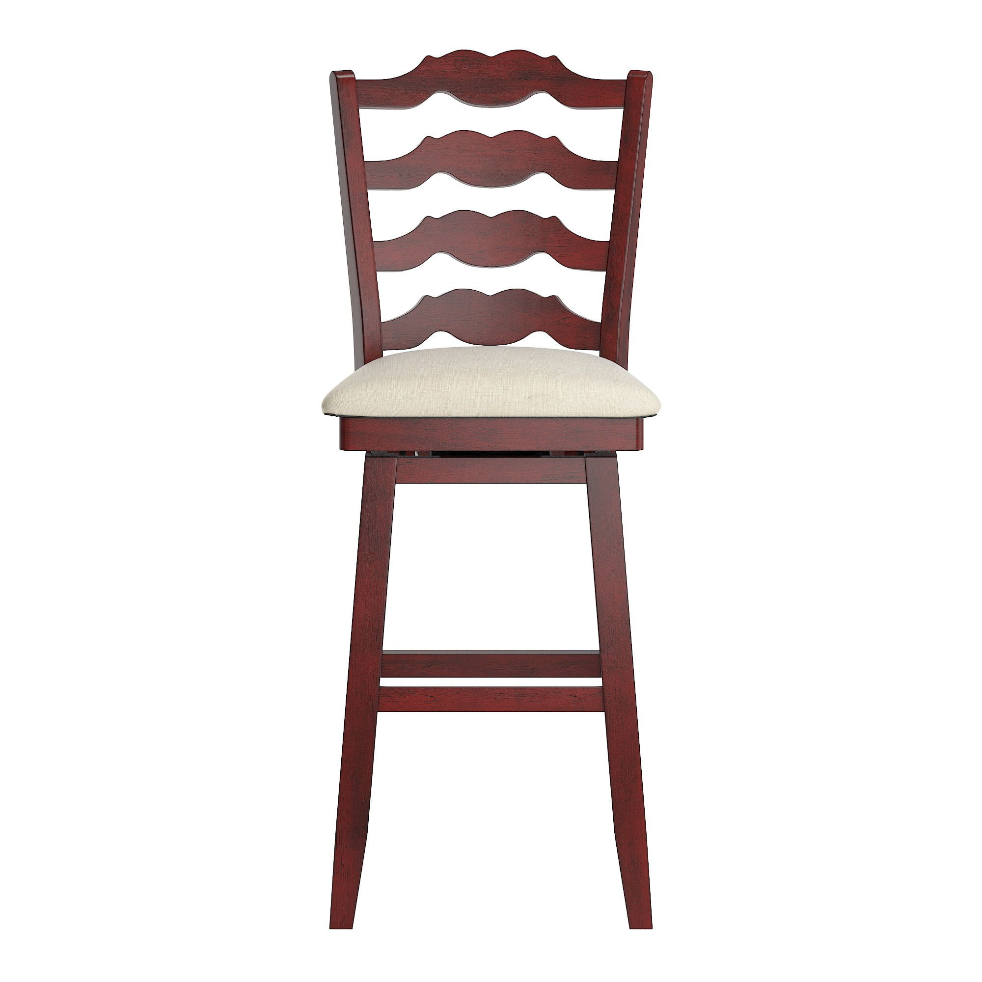 Weston Home Sheena French Ladder Back Bar Height Swivel Stool, Antique Berry