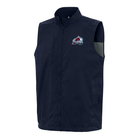 Men's Antigua  Navy Colorado Avalanche Brisk Full-Zip Vest
