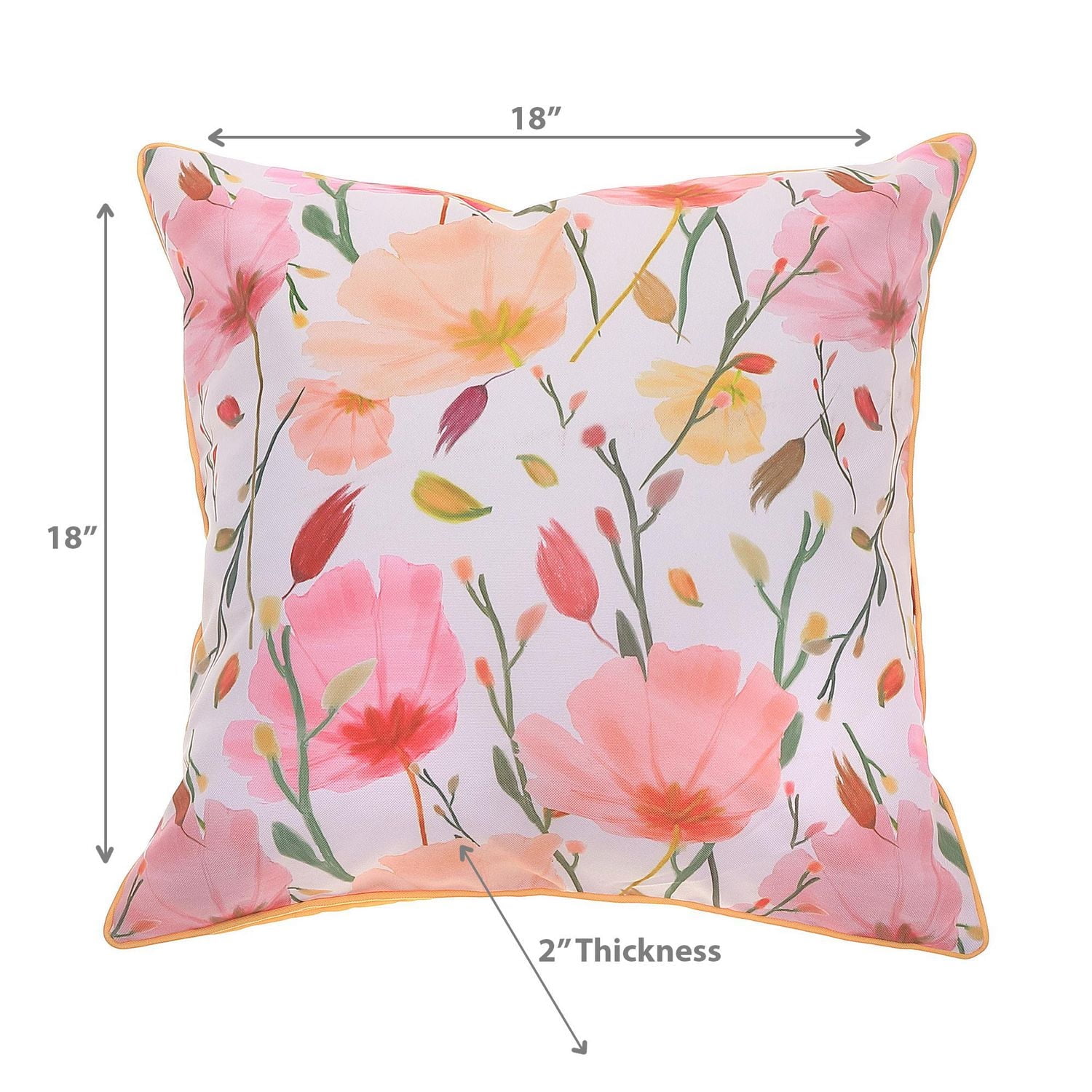 April Outdoor Waterproof Cushion Poppy 18 X 18 - Set of 2