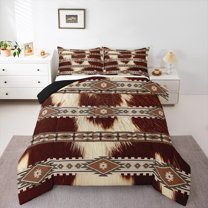 Castle Fairy Tribal Aztec Twin Comforter Sets,Farmhouse Cow Print Bedding Set