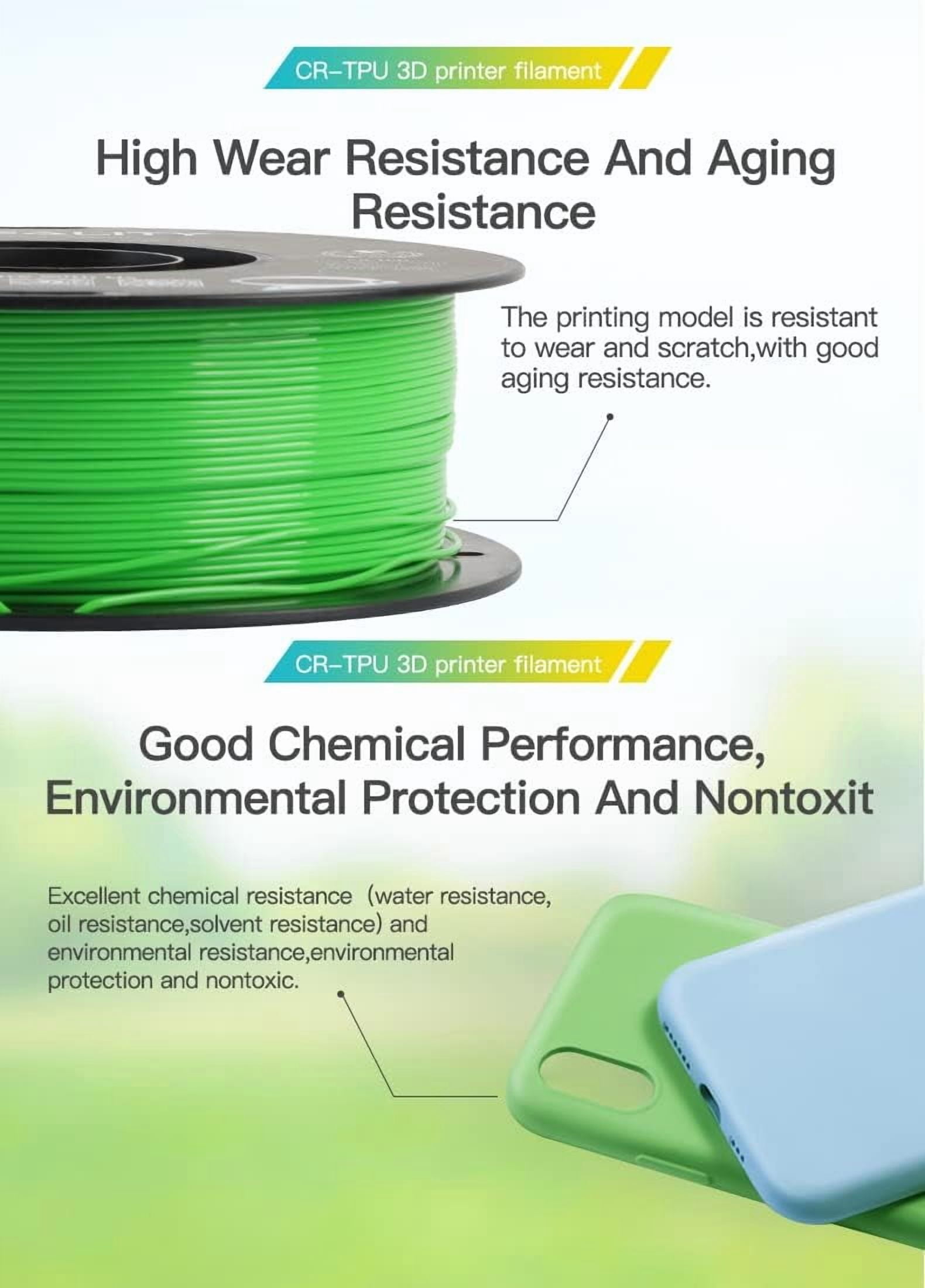 Creality 95A TPU 3D Filament  1.75mm Flexible & Durable High-Speed Printing Elastic TPU Use w FDM Printers for Soft Parts Black 4 Unit per pack