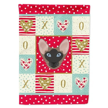Carolines Treasures CK5141GF Oriental Bicolor Cat Love Flag Garden Size Small multicolor