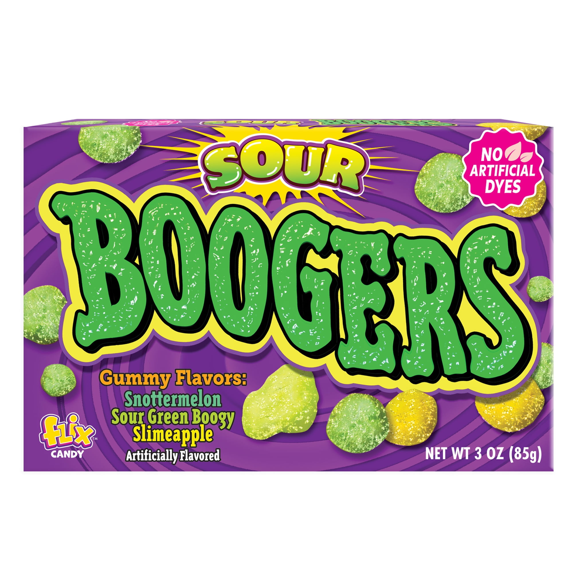 Flix Candy Halloween, Sour Boogers, Assorted Flavors Gummy, 3oz Box