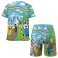 thumbnail image 2 of Adventure Time Jake The Dog Boys Girls Short Sleeve Mesh T-Shirt And Shorts Outfit Set Summer Clothes Set for Kids, 2 of 8