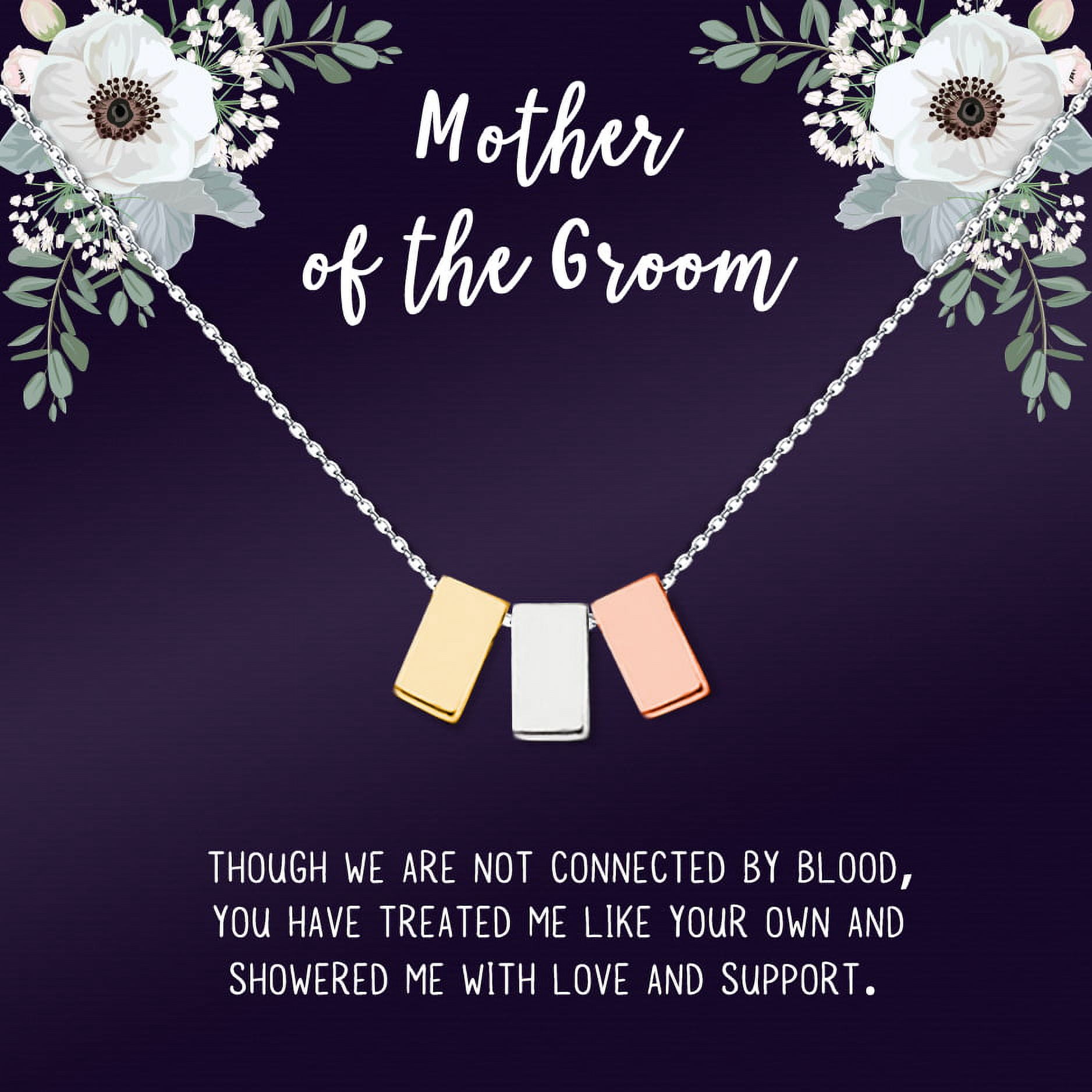 Mother of the Groom Silver Cube Necklace, Wedding Day Gift for Mother, Mother in Law Mother's Day Jewelry, Mother's Day Jewelry Gift for Her [Multi-Color Cube, No-Personalized Card