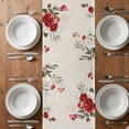 thumbnail image 6 of Red Green Valentine's Day Table Runner - 60 Inch Long, Kitchen Dining Table Runner Dresser Scarves, Summer Botanical Floral Rustic Farmhouse Decor for Coffee Tables Wedding Party Banquet, 6 of 8