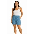 thumbnail image 3 of Turtle Bay New York Women’s Pull-On Stretch-Waist Denim Shorts – No Zipper, No Button, Soft Comfort(Plus Sizes), 3 of 9
