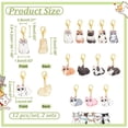 thumbnail image 2 of 24 Pcs 12 Styles Cat Stitch Markers Enamel Charms Crochet Stitch Marker Removable Lobster Clasp Locking Stitch Marker, 2 of 6