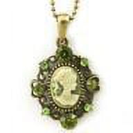 Olive Green Cameo Pendant Necklace Charm Antique Vintage Classic Design Charm m8