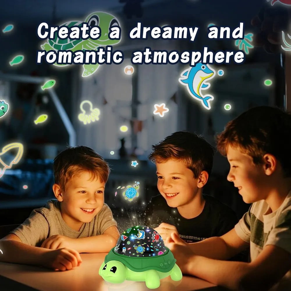 VIVIHEYDAY Cute Turtle Night Light Projector for Kids, Ocean World Star Galaxy Ceiling Lamp Color Changing, 360° Rotation, USB Powered, Christmas Birthday Gifts
