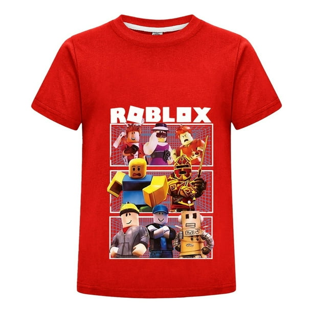 Camiseta Roblox Estilo Gamer para Niño, Playera Infantil con Personajes, Ropa Cómoda de Algodón, Ideal para Verano