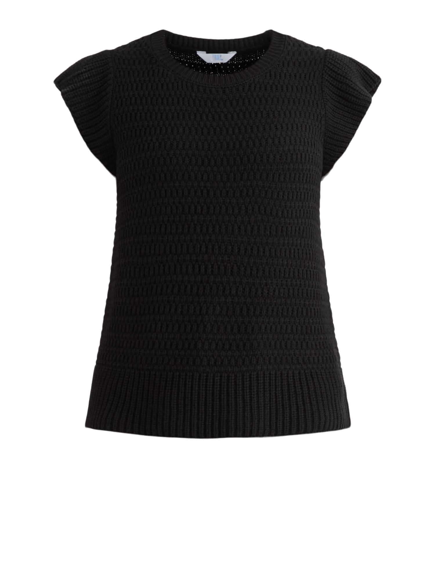Time and Tru Women's Flutter Sleeve Sweater, Lightweight, Sizes XS-XXXL
