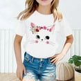 thumbnail image 2 of LRen Girl Tops Size 7-8 Tie Dye Graphic Print Short Sleeve Crewneck Kids Tees Soft Cute Tees Toddler Clothes,Z08-White,140, 2 of 5