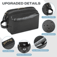 thumbnail image 3 of Large Travel Toiletry Bag for Men and Women, PU Leather Water Resistant Shaving Bag for Toiletries Accessories, Hanging Storage Bag Dopp Kit Travel Bag for Cosmetics Toiletries Brushes Tools, Black, 3 of 7