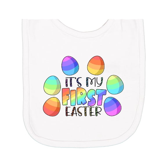 Inktastic It's My First Easter Colorful Easter Eggs Newborn Bib