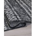 thumbnail image 4 of FH Home Flat Woven Outdoor Rug - Waterproof, Easy to Clean, Stain resistant - Premium Polypropylene Yarn - Striped Boho -Patio,Deck,Porch,Balcony, Laundry Room - Amman - Charcoal - 6' x 9', 4 of 5