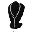 thumbnail image 2 of Soporte de exhibición de collares en forma de V, soporte de busto de joyería elegante de terciopelo negro para joyería del hogar, feria comercial, 2 of 10