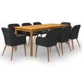 thumbnail image 1 of vidaXL 9 Piece Garden Dining Set Black, 1 of 5