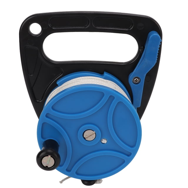 Dive Rope Reel, Neat Winding Diving Reel 8 Strands Nylon Line Rust Proof With 83m White Line For Snorkeling Blue Reel