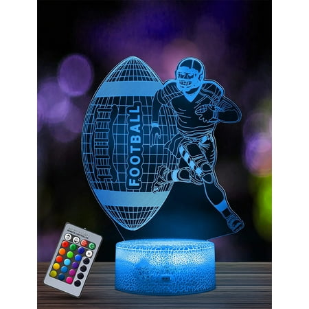 

3D Football Night Stand Light 16 Colors Changing Touch & Remote Control Optical Illusion LED Night Light Lamp