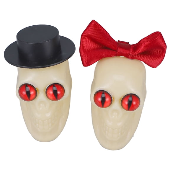 PBPBOX Creepy Skull Figurine Simulation Skull Red Plastic Visual Impact 1 Pair