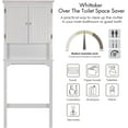 thumbnail image 4 of UTEX Bathroom Storage Over The Toilet, Bathroom Cabinet Organizer with Adjustable Shelves and Double Doors, Wood Bathroom Space Saver, White, 4 of 9