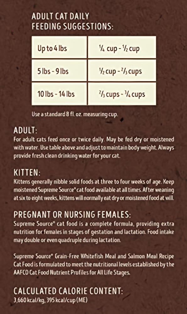 Supreme Source Grain Free Dry Cat Food 11 lb