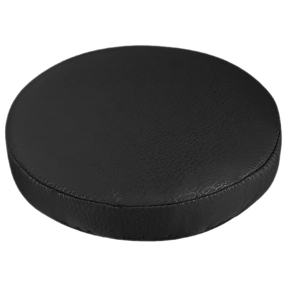 PBPBOX Round Stool Cushion Cover Black Fabric Slipcover Elastic Bar Stool Seat Protector Washable