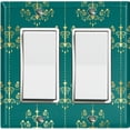 thumbnail image 1 of Metal Light Switch Plate Cover Elegant Burgundy Chandelier Damask DAM096, 1 of 13