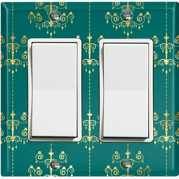 Metal Light Switch Plate Cover Elegant Burgundy Chandelier Damask DAM096