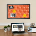 thumbnail image 3 of PinPix ArtToFrames 18x22 Custom Cork Bulletin Board Floral Dark Orange   Poster Board Has a Fabric Style Canvas Finish, Framed in Satin Black (PinPix-547), 3 of 6