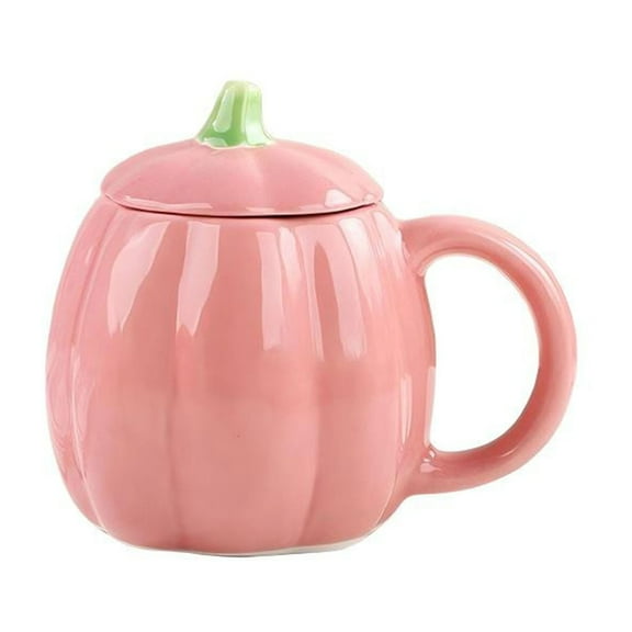 MOQIN Multi-Purpose Lidded Ceramic Pumpkin Mug, 5 Color Options for Fall & Halloween, Coffee Cup for Hot Beverages, Soup Mug with Lid, Cute Thanksgiving Kitchen Decor, Gift Idea, Dishwasher Safe