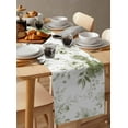 thumbnail image 6 of Green Floral Art Table Runner Cotton Linen 48 Inch Holiday Dresser Scarves, Watercolor Botanical Spring Flowers Tablerunner for Kitchen Coffee Dining Bedroom Living Room Dinner Scarf Décor 13''x48'', 6 of 9