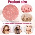 thumbnail image 2 of 2 Pack Double Layers Shower Caps Waterproof Shower with Ruffled Edge Covering Ears(style 2), 2 of 5
