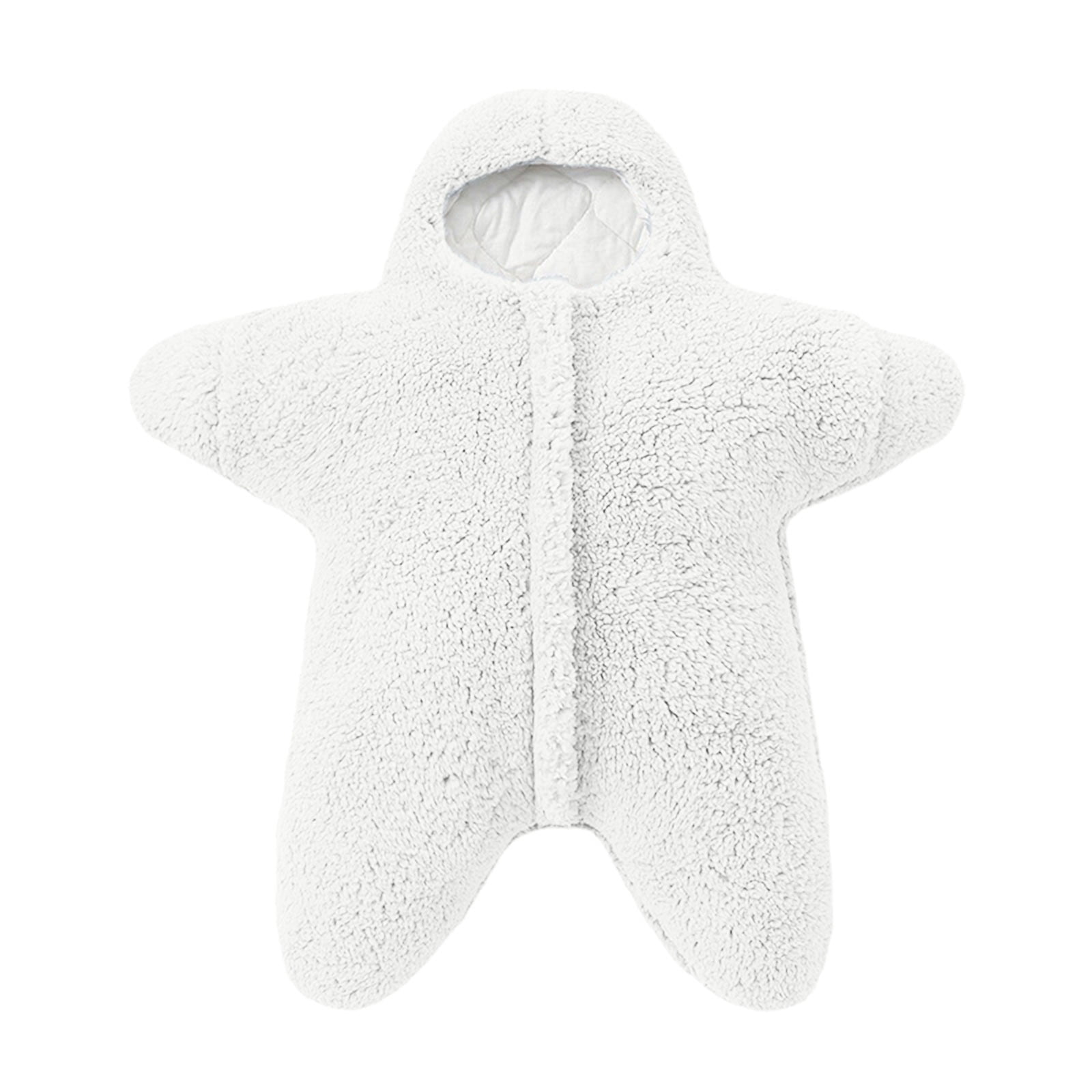 Mercatoo Newborn Infant Boys Girls Solid Star Shape Clothes Thick Fleece Warm Hooded Outfits for Baby 0-6 Months