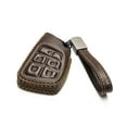 thumbnail image 2 of Vitodeco Leather Smart Key Fob Case Cover Protector Compatible with Chevrolet Silverado, Colorado, Suburban, Tahoe, Blazer, Equinox, Traverse - 5-Button, Brown, 2 of 6